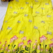 Lotus Print Couple Outfit In Yellow Colour