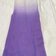 Plain Ombre Georgette White To Lavender Colour Fabric