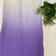 Plain Ombre Georgette White To Lavender Colour Fabric