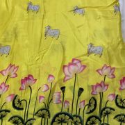 Lotus Print Couple Outfit In Yellow Colour