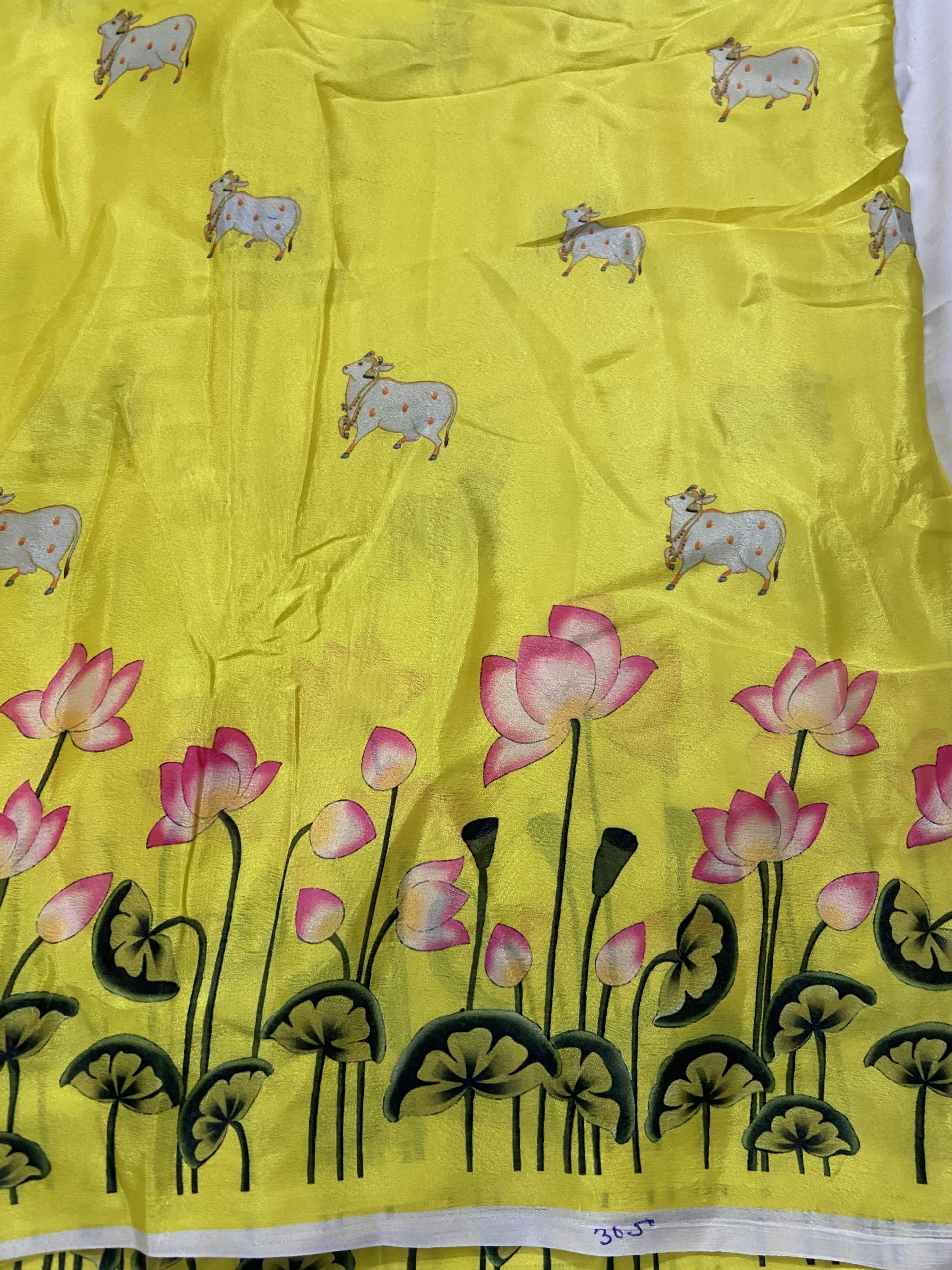 Lotus Print Couple Outfit In Yellow Colour