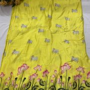 Lotus Print Couple Outfit In Yellow Colour