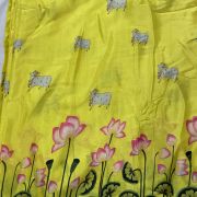 Lotus Print Couple Outfit In Yellow Colour