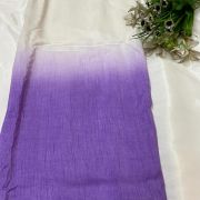 Plain Raw Silk Ombre White To Lavender Colour Fabric