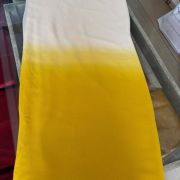 Plain Ombre Georgette White To Yellow Colour Fabric