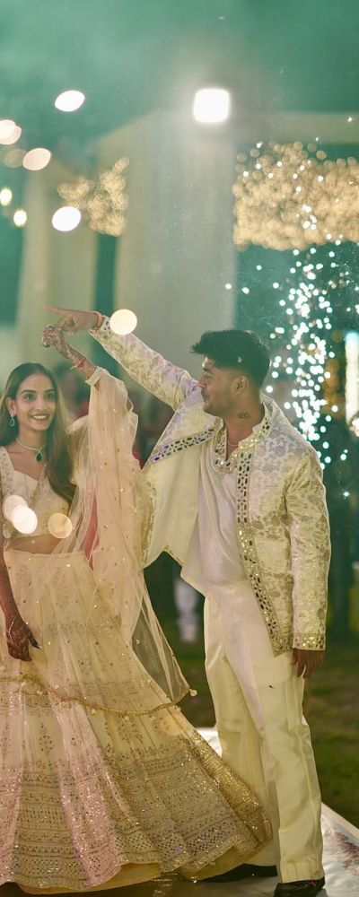 Beautiful Engagement lehenga In Ivory Colour