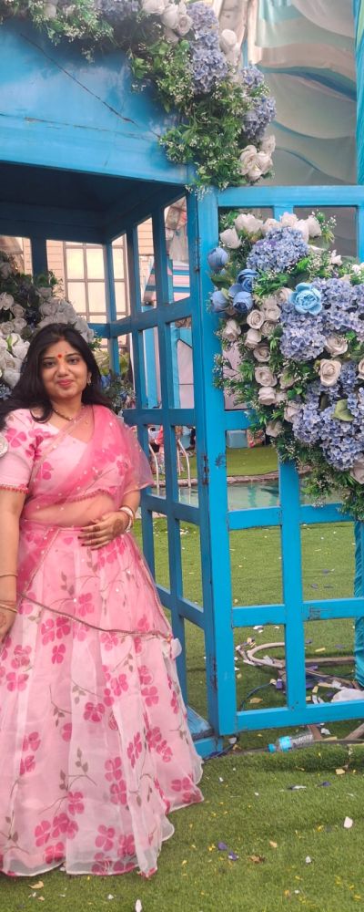 Floral Printed Orgrnza Lehenga