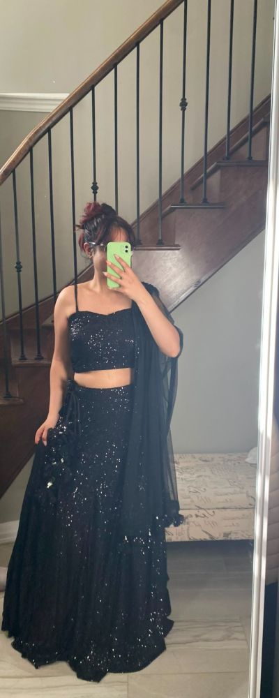 Imported Lycra Thread & Sequin Embroidered Lehenga