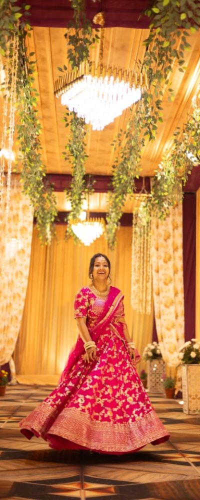 Royal Banarasi Lehenga In Pink Colour