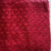 Deep Red Thread & Sequin Lace Net Fabric