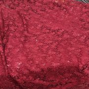 Deep Red Thread & Sequin Lace Net Fabric