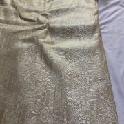 Brocade Banarasi Silk Fabric In Beige Colour
