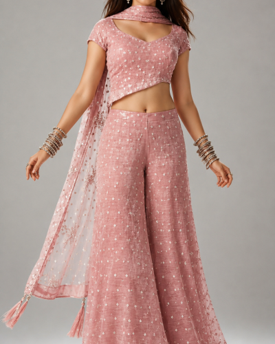 Sharara Set In Blush Pink Colour