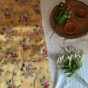 Floral Printed Embroidered Corset Lehenga In Yellow Colour