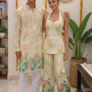 Sibling Twinning Outfit In Cream Colour