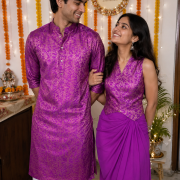 Sibling Twinning Outfit In Purple Colour