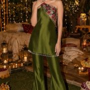 Embroidered One-Shoulder Tunic & Flared Pants – Sister Twinning
