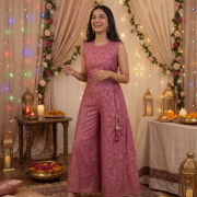 Embellished Banarasi Wide-Leg Jumpsuits – Sister Twinning