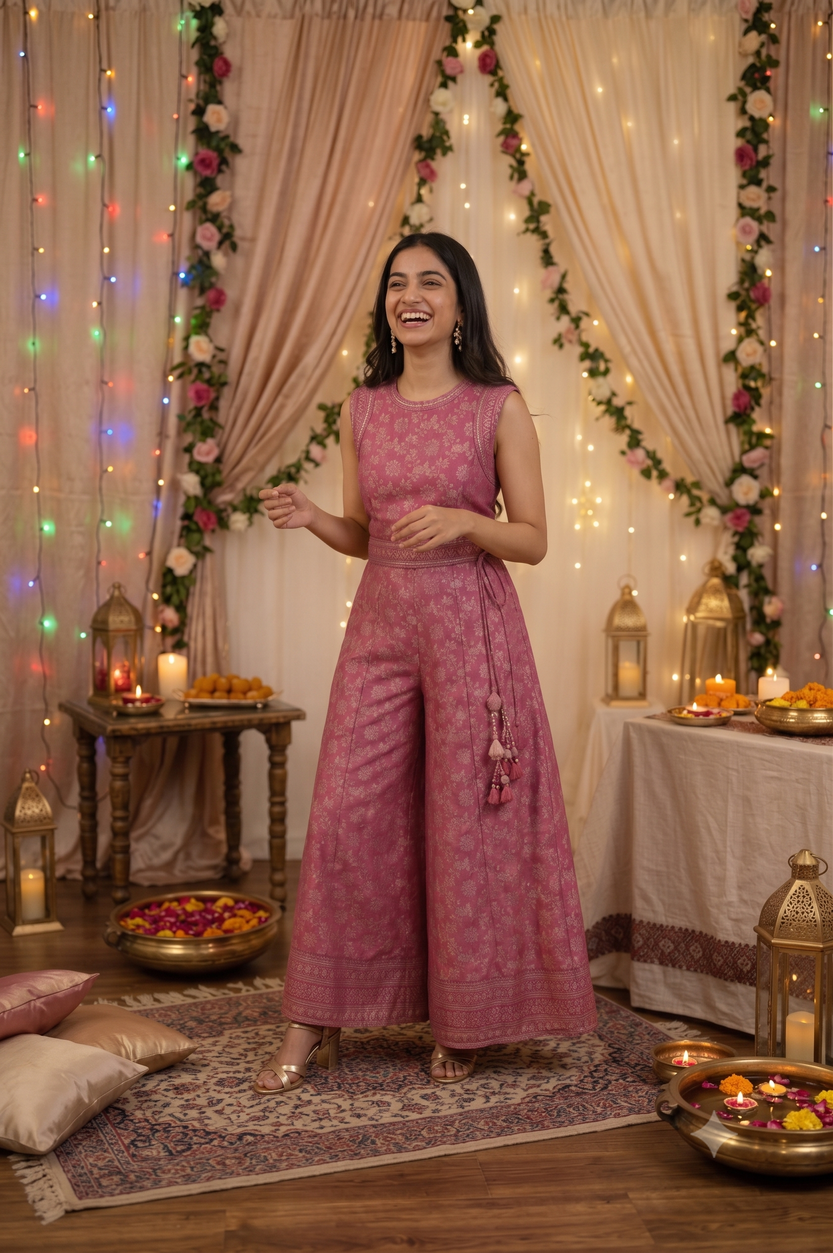 Embellished Banarasi Wide-Leg Jumpsuits – Sister Twinning