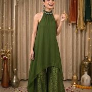 A-Line & Corset Peplum Tunics with Banarasi Flared Pants – Sister Twinning