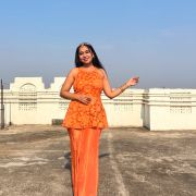 Floral Co-Ord Set In Orange Colour