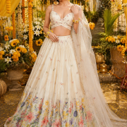 Floral Printed Chinon Lehenga