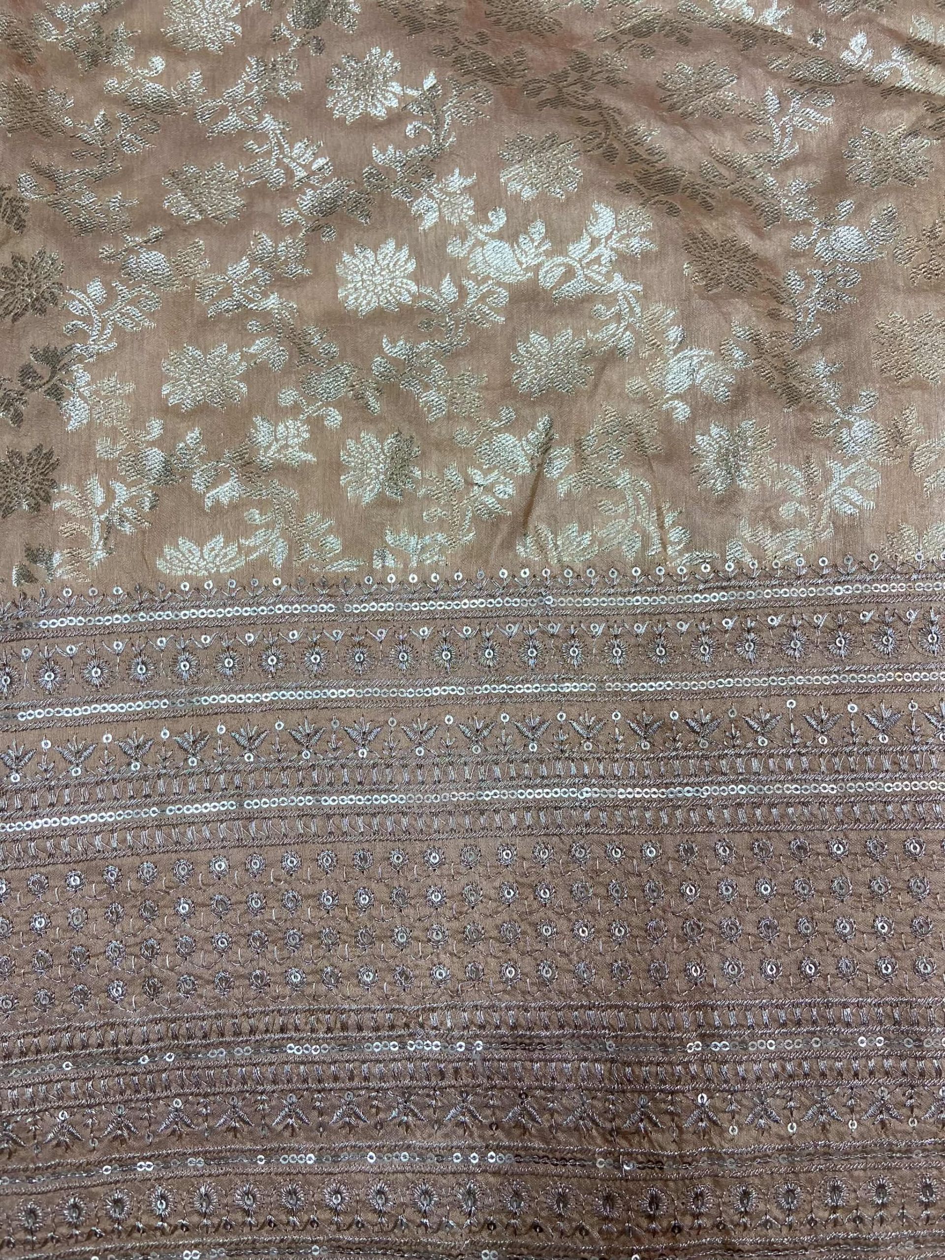 Banarasi Anarkali In Cream Colour