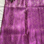 Purple Brocade Banarasi Silk Fabric With Golden Weaving