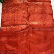 Orange Brocade Banarasi Silk Fabric With Golden Weaving