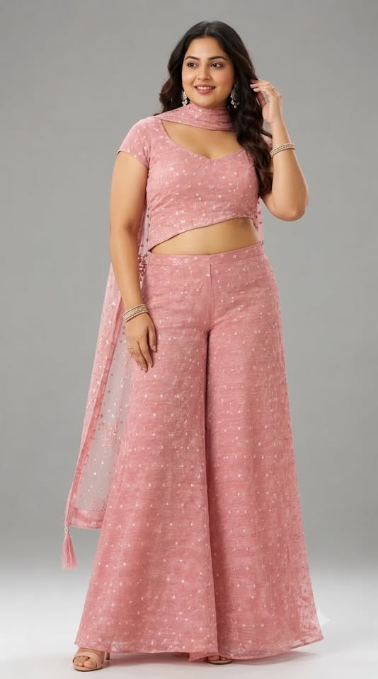Sharara Set In Blush Pink Colour