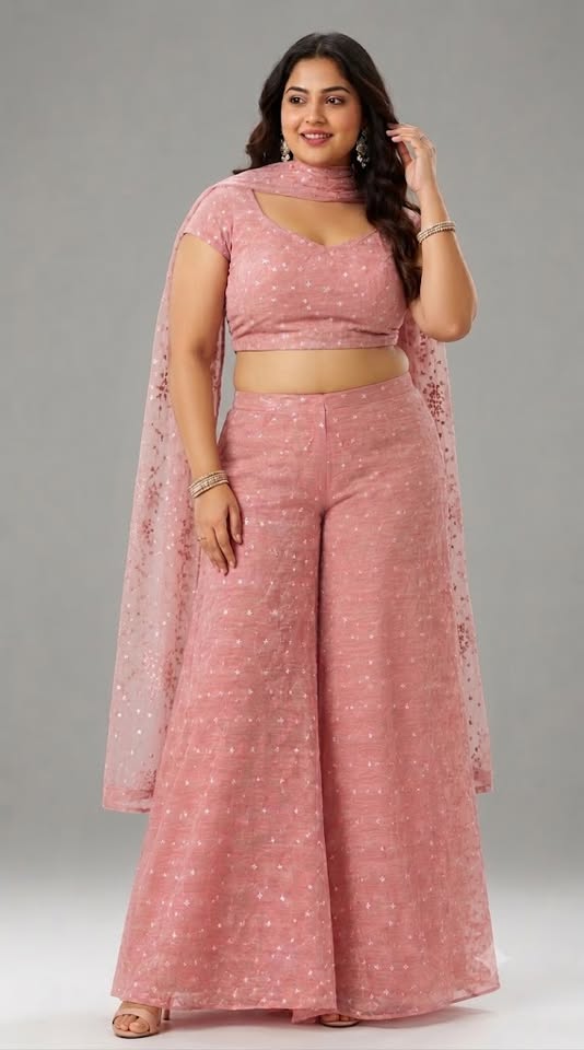 Sharara Set In Blush Pink Colour