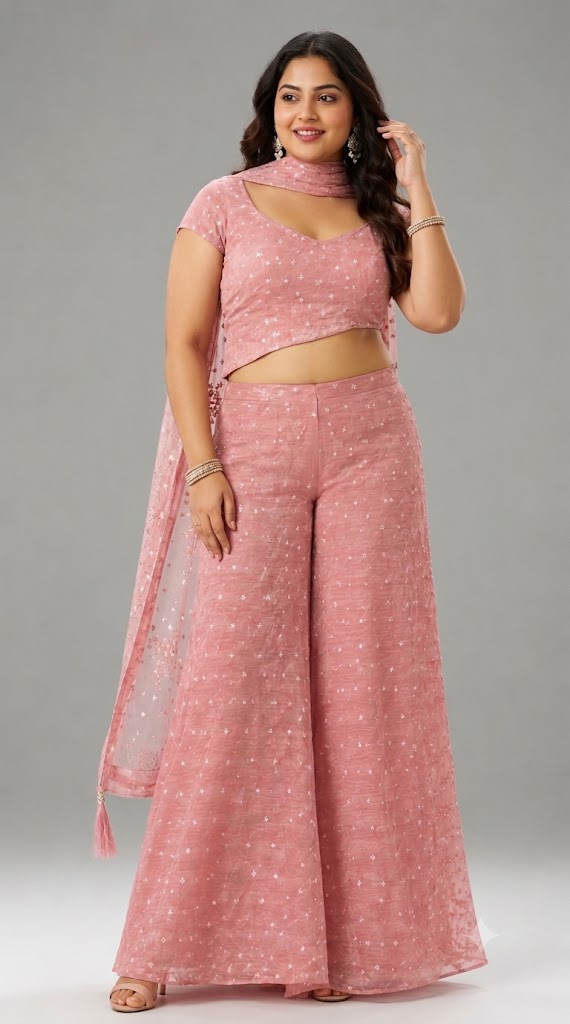 Sharara Set In Blush Pink Colour
