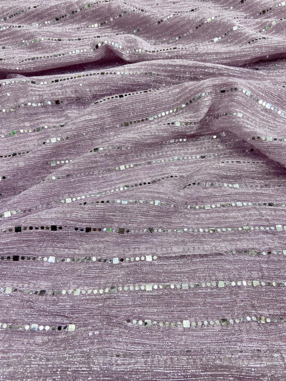 One-Shoulder Asymmetrical Sequin Kurta Set with Sharara