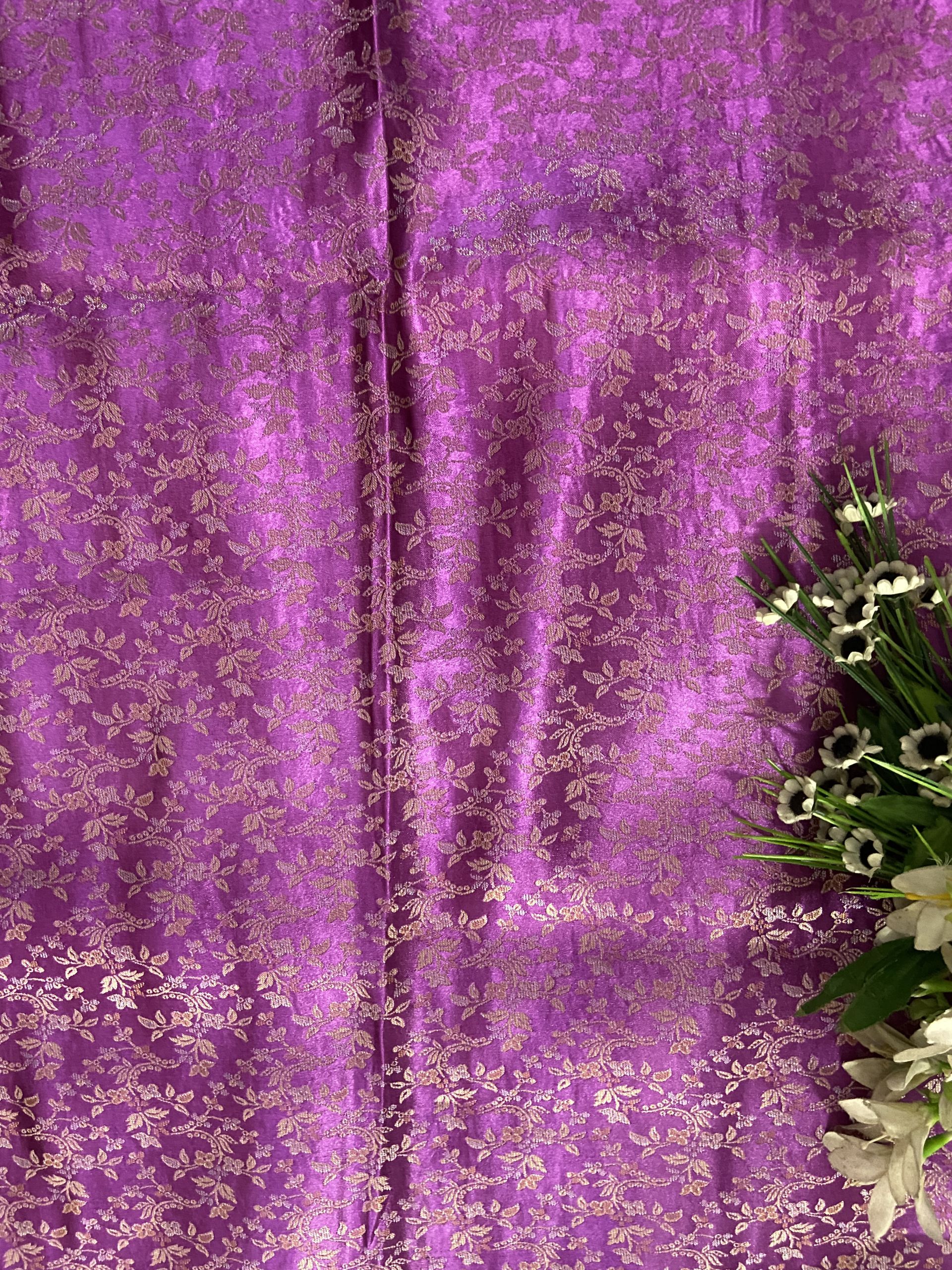 Banarasi Brocade Gown In Purple Colour