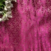 Rani Pink Brocade Banarasi Silk Fabric With Golden Weaving
