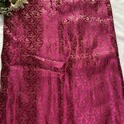 Rani Pink Brocade Banarasi Silk Fabric With Golden Weaving