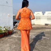 Floral Co-Ord Set In Orange Colour