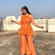 Floral Co-Ord Set In Orange Colour