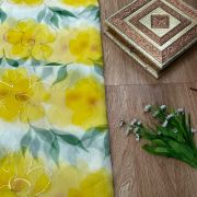 Three Piece Floral Plazo Set In Yellow Colour