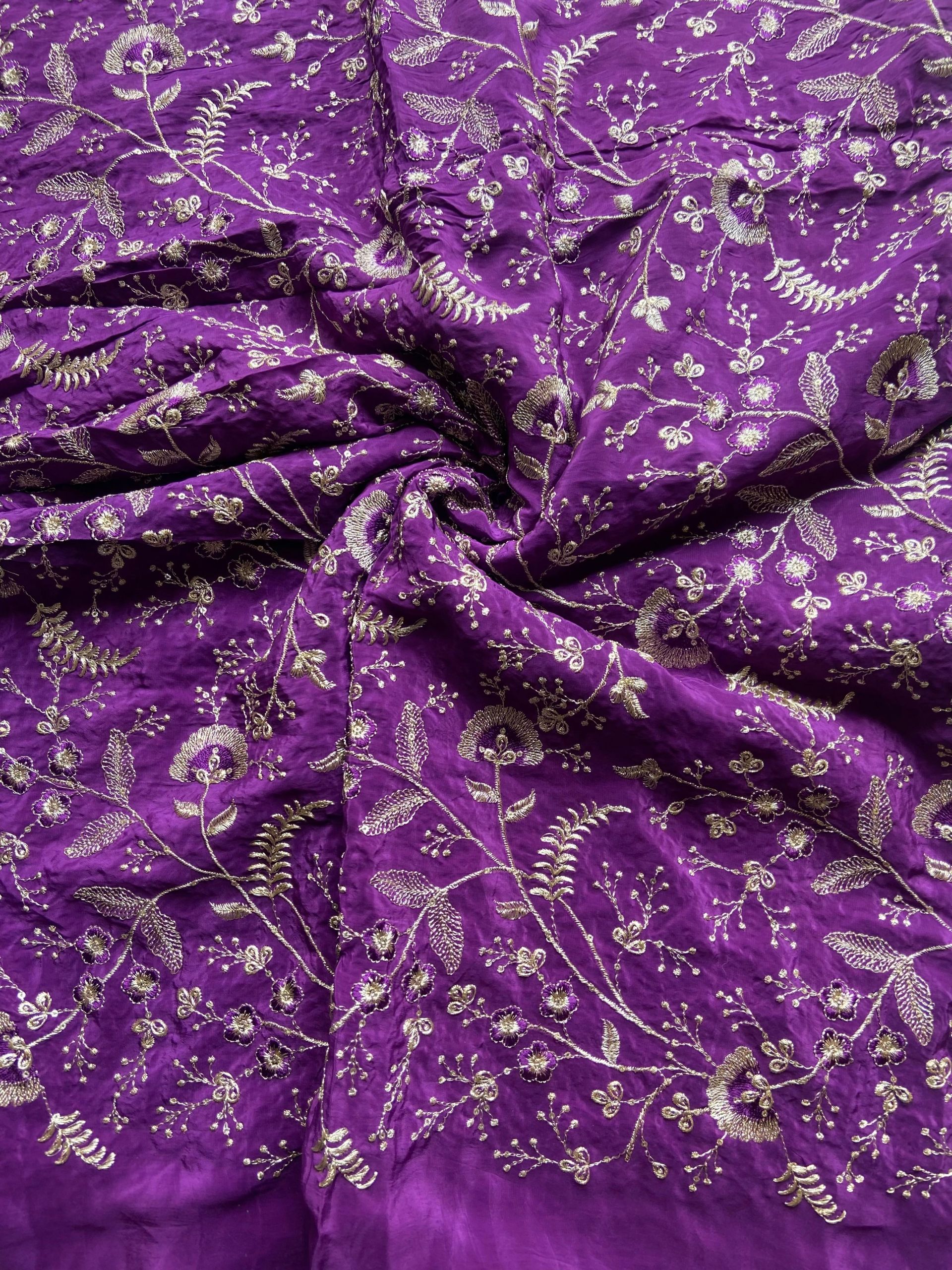 Purple Sharara Set With Ruffle Dupatta