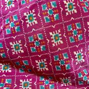 Patola Print Scalloped Dupatta with Crop Blouse and Tiered Sharara In Pink Colour