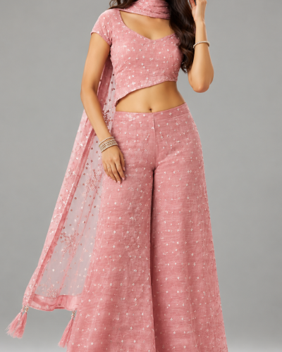 Sharara Set In Blush Pink Colour