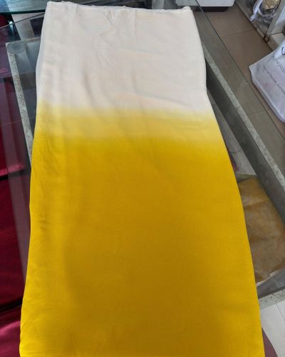Pure geogrette Fabric with hand dyed Ombre