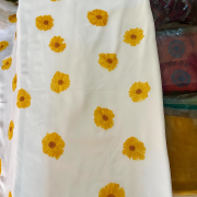 Hand Painted flowers on Pure Georgette Fabric