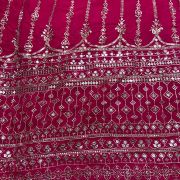 Pure georgette Rani Pink heavy zari and sequin Embrodiered Daman Design Fabric