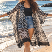 Black and White Zebra Printed Kaftan Shrug