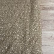 Big Width Imported net Fabric with all over Pearl and Cut Dana hand embroidery on it in beige golden Colour