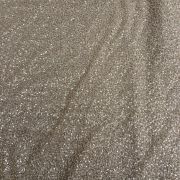 Big Width Imported net Fabric with all over Pearl and Cut Dana hand embroidery on it in beige golden Colour