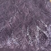 Lavender Colour Net With Silver And Tonal Sequins And Cutdana, In Leaf Pattern Fabric