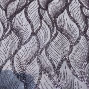 Lavender Colour Net With Silver And Tonal Sequins And Cutdana, In Leaf Pattern Fabric